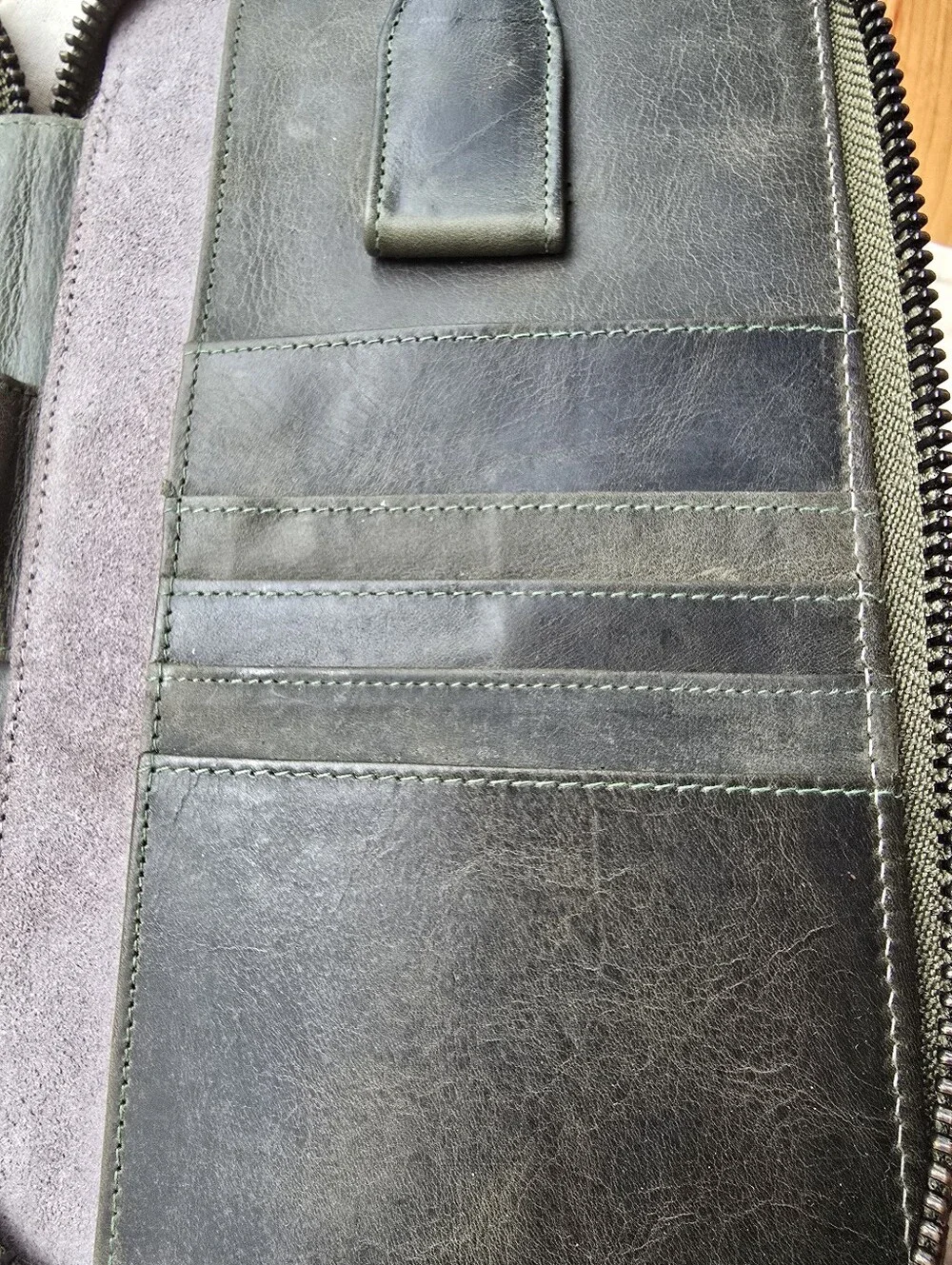 Lorton & Horn XS Leather Travel Wallet Chesterfield Green